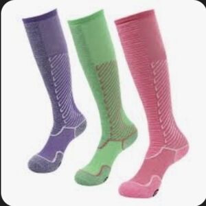 Gmark Womens High-Knee Athletic Full Compression Socks 3-Pack Size Large 8-10